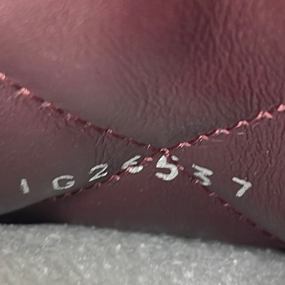 CHANEL BOOTS Black Leather Moto Engineer Italy Interlocking C Burgundy Zip 39.5 - Picture 10 of 16